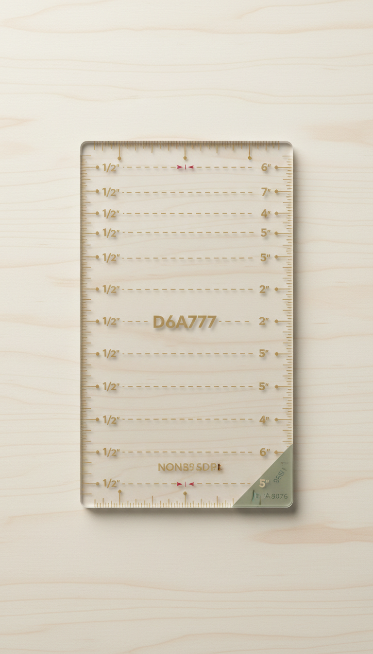 Rectangular Strip-Cutting Template With Grip Edge